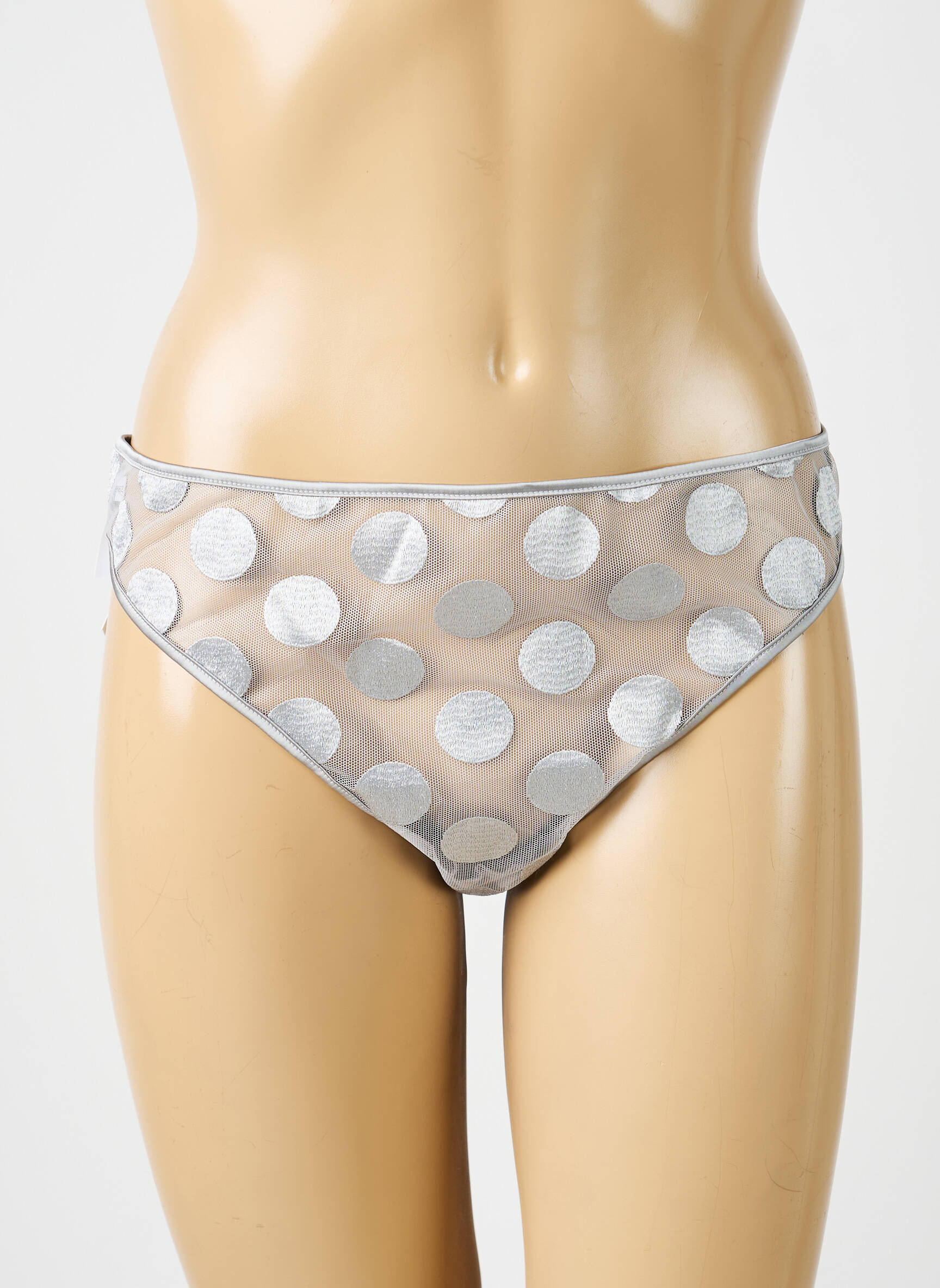 Tanga effet matière satinée gris SIMONE PERELE femme