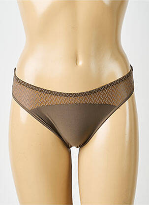 Culotte effet matière satinée marron PASSIONATA femme