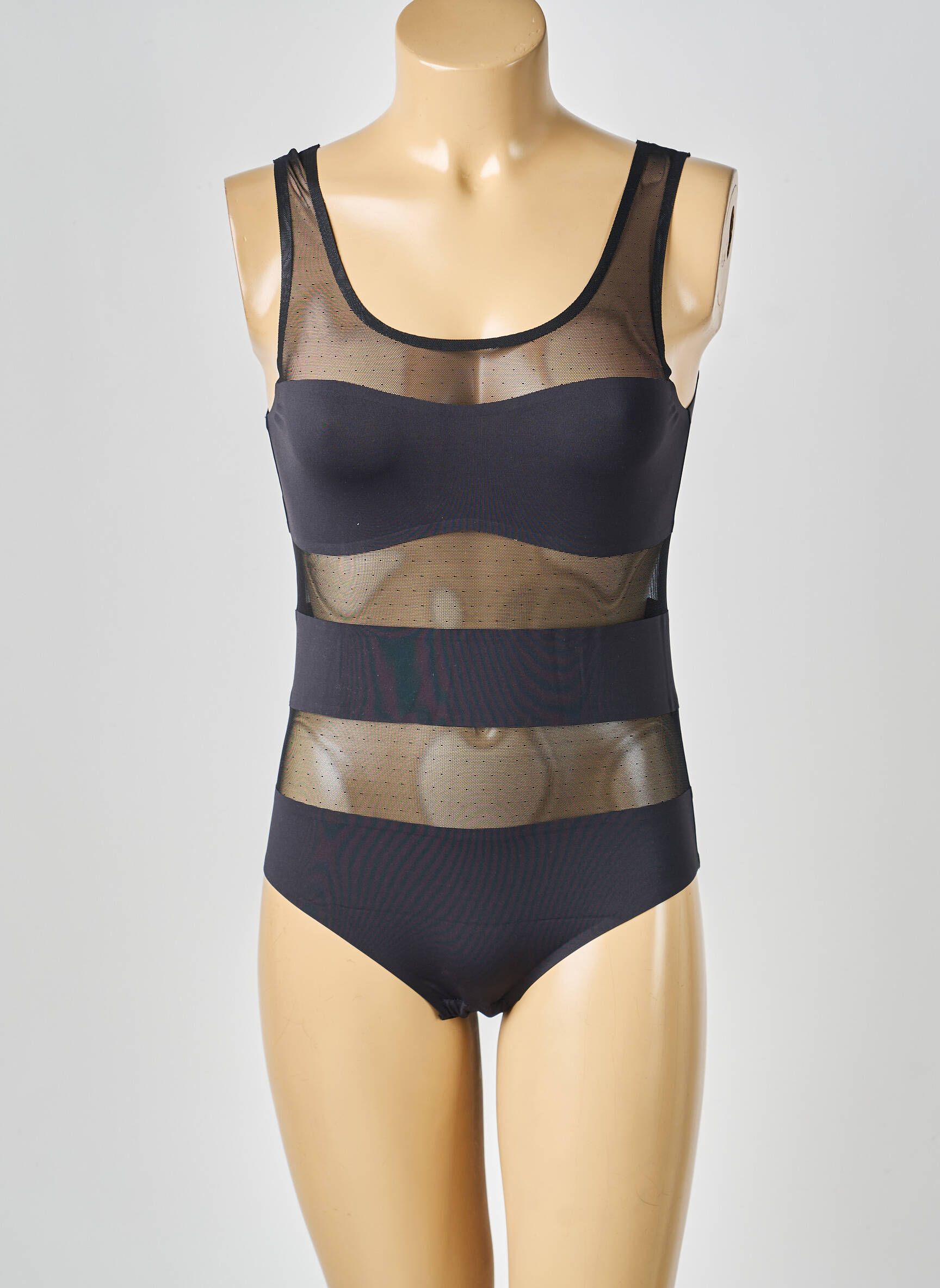 Body lingerie fermeture pressionnée noir IMPLICITE femme