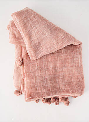 Foulard finition franges rose LA FEE MARABOUTEE femme