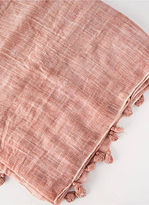 Foulard finition franges rose LA FEE MARABOUTEE femme