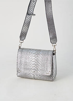 Sac multipoches forme rectangulaire argent CHARLAY STONE femme