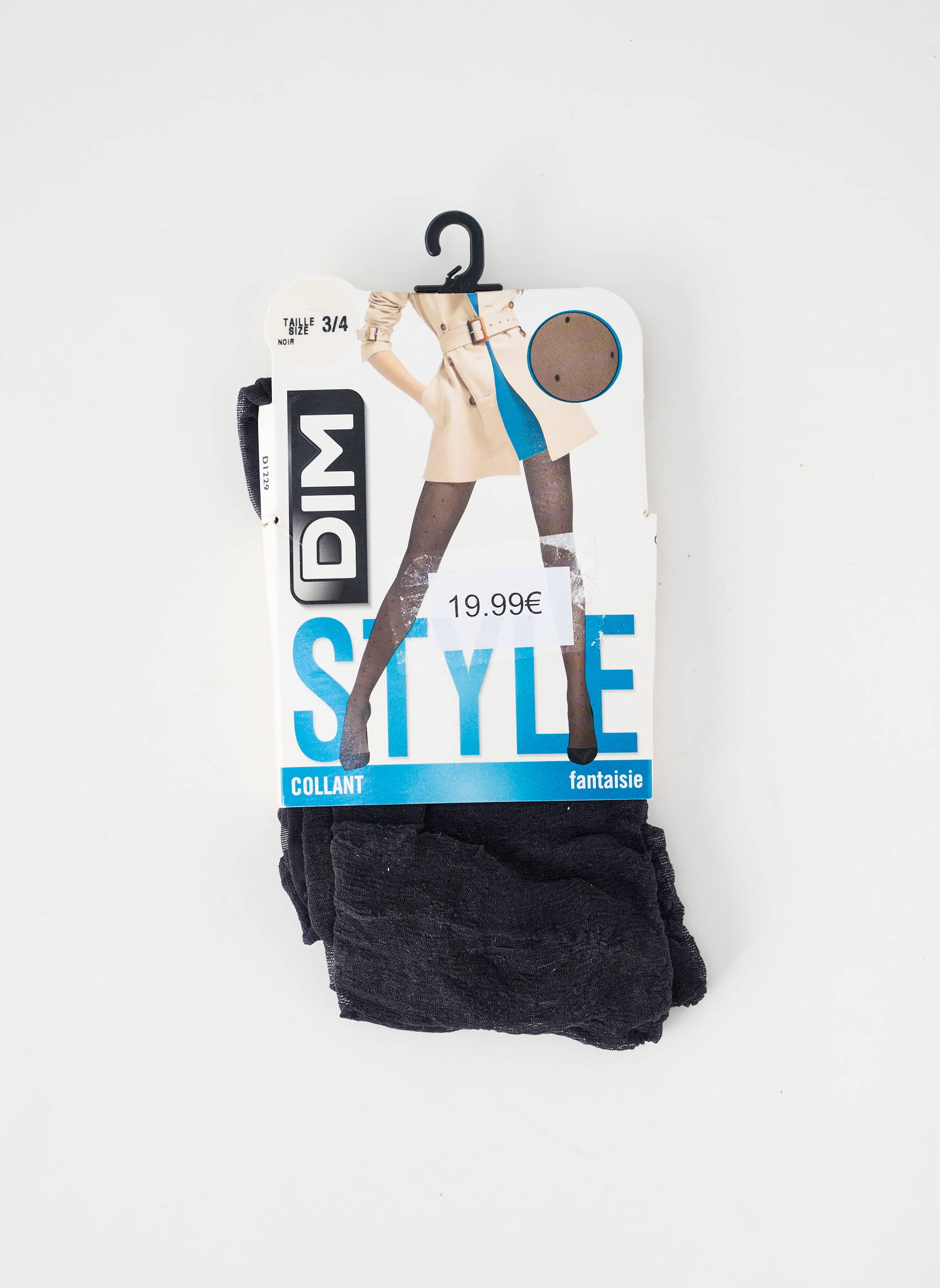 Collants imprimé pois noir DIM femme