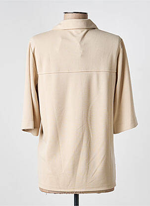Chemisier coupe droite manches courtes beige YERSE femme