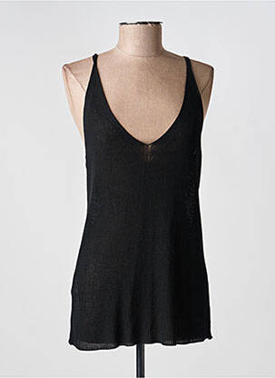 Top coupe cintrée sans manche noir PAZ TORRAS femme