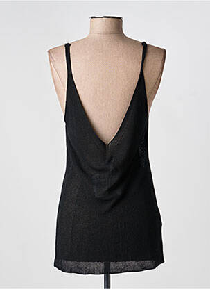 Top coupe cintrée sans manche noir PAZ TORRAS femme