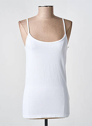 Débardeur stretch sans manche blanc GEISHA femme