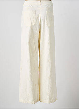 Pantalon large fermeture zippée sous rabat boutonné taille normale beige MAISON HOTEL femme