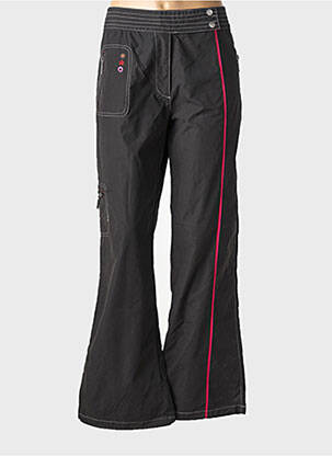 Pantalon droit tissage popeline taille normale noir KALAÏS femme