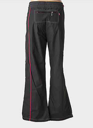 Pantalon droit tissage popeline taille normale noir KALAÏS femme