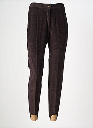 Pantalon slim stretch taille normale marron LUCCHINI femme