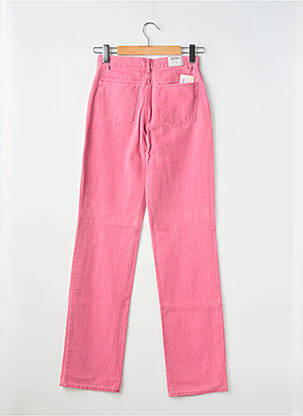 Pantalon droit fermeture zippée sous rabat boutonné taille normale rose LUCCHINI femme