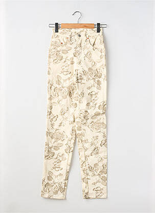 Pantalon slim stretch taille normale beige LUCCHINI femme
