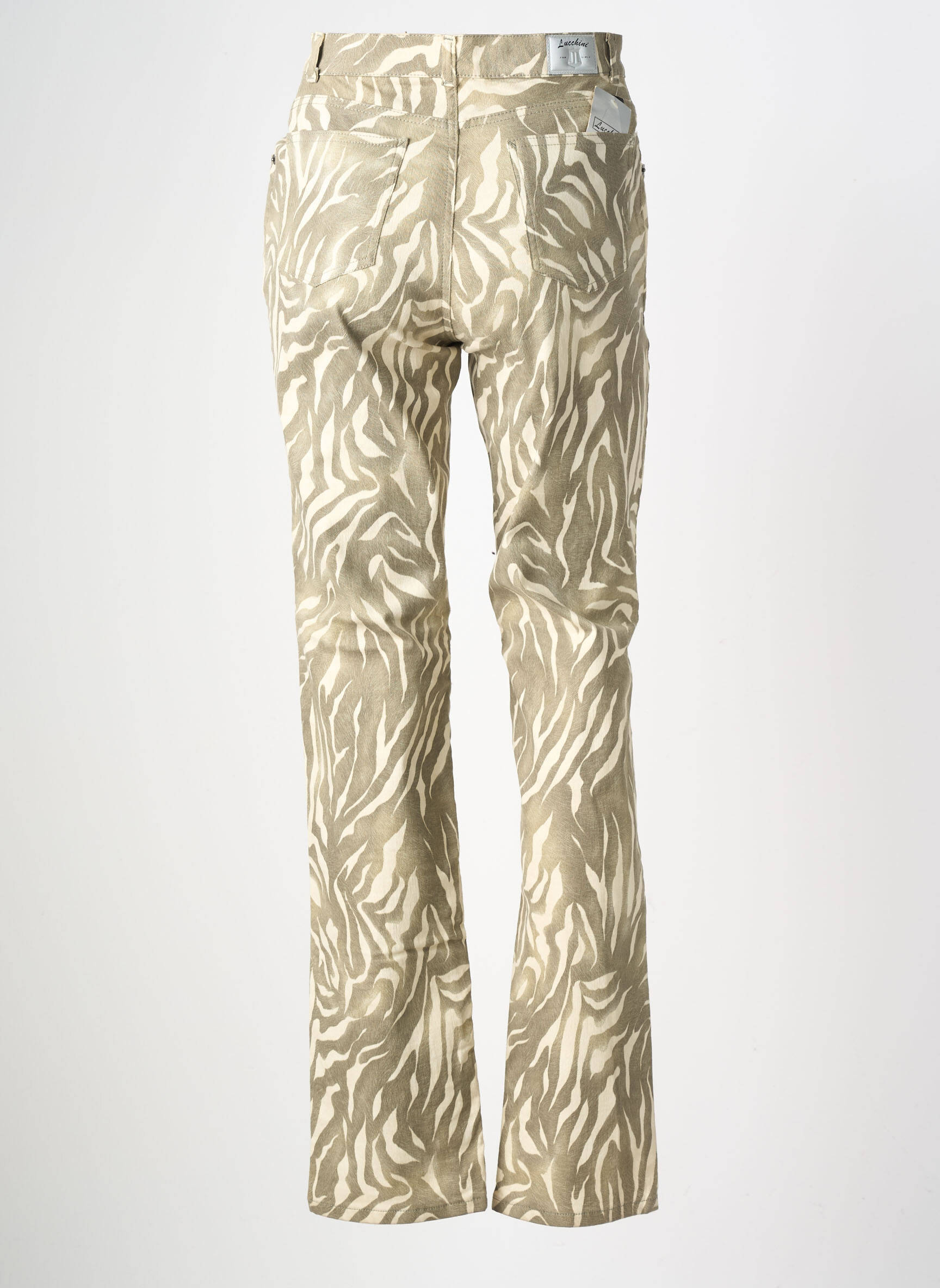 Pantalon droit stretch taille normale vert LUCCHINI femme