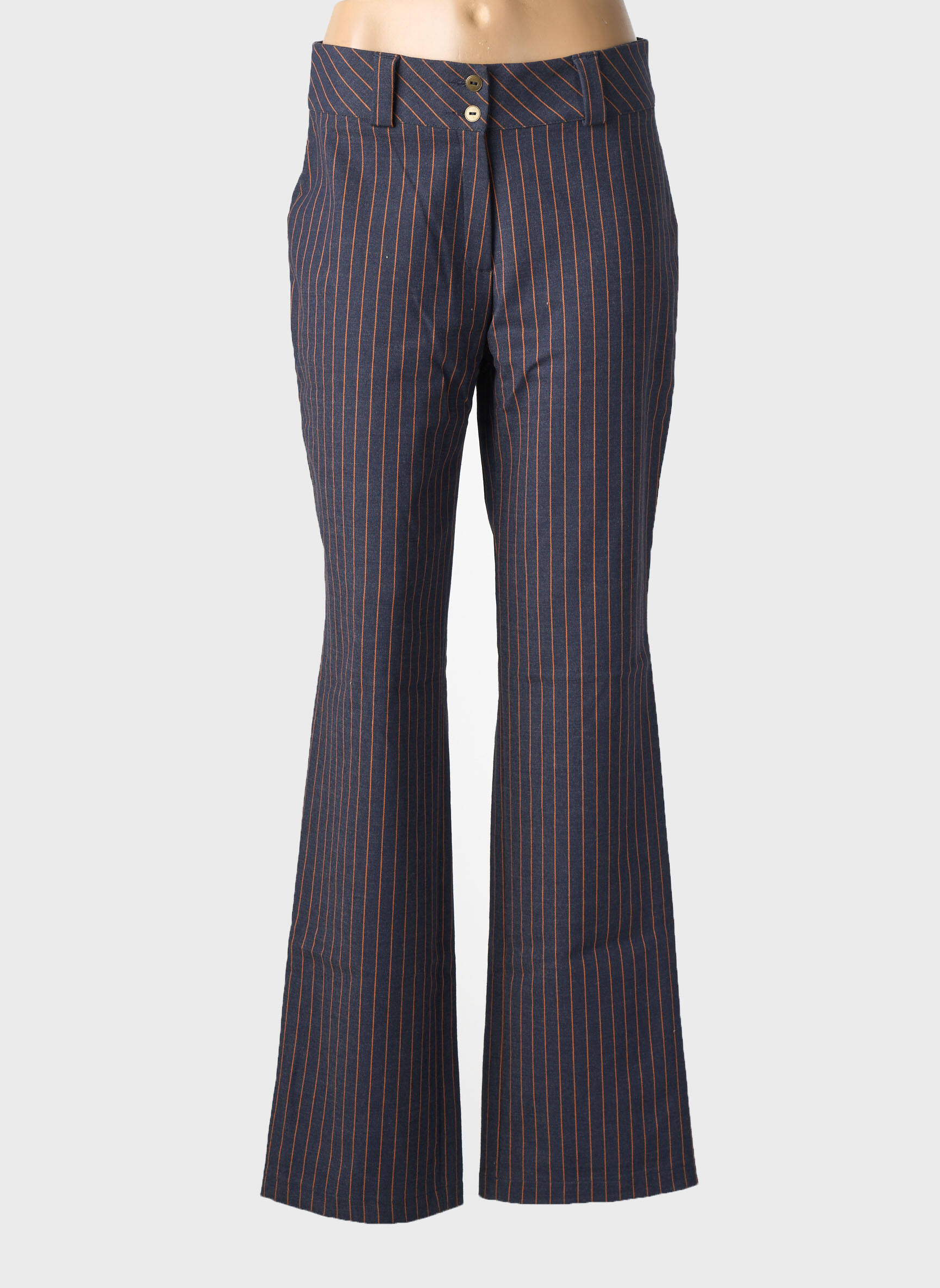 Pantalon flare stretch taille normale bleu LUCCHINI femme