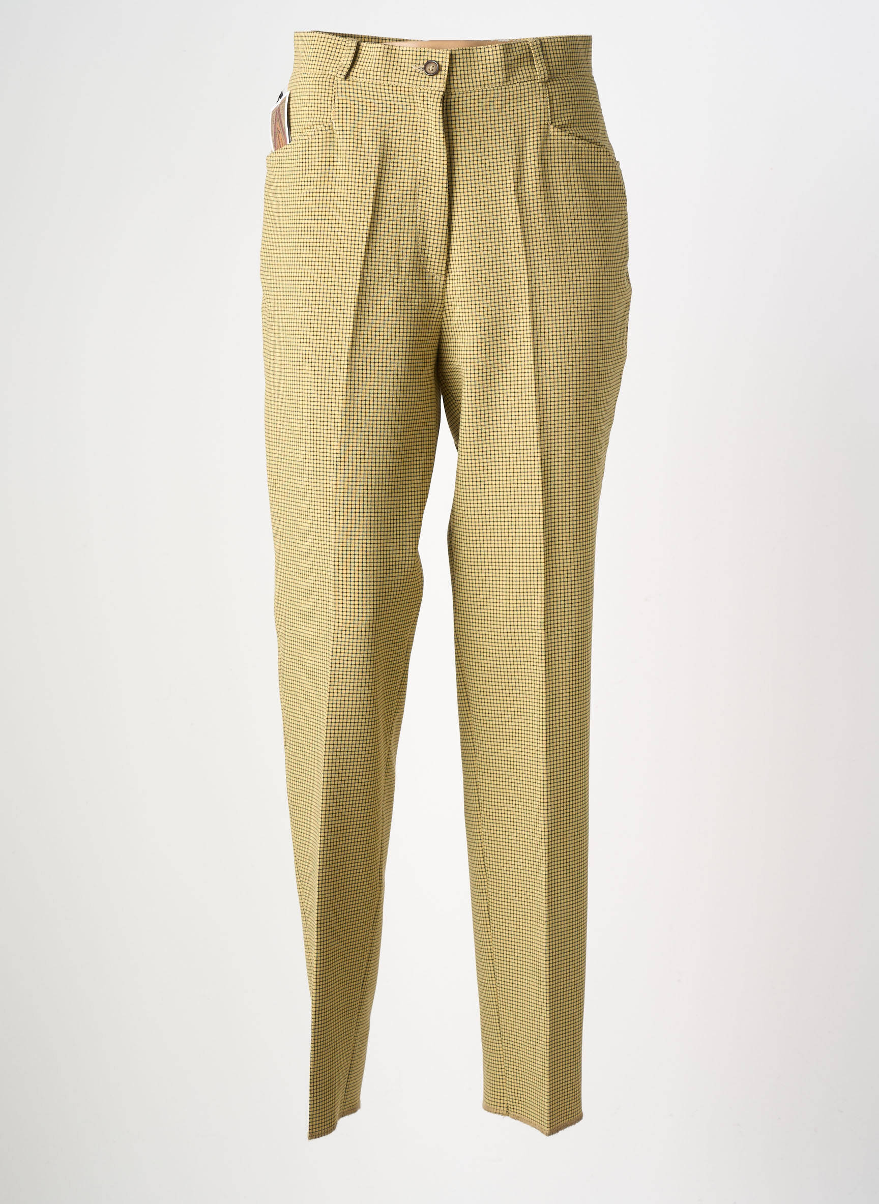 Pantalon droit stretch taille normale jaune LUCCHINI femme