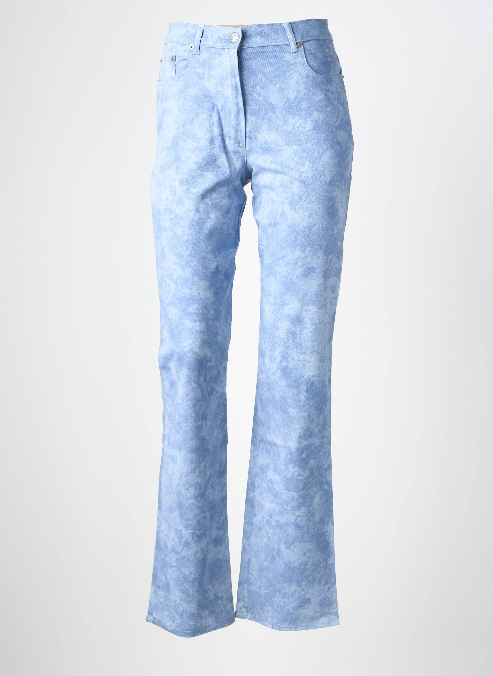 Pantalon droit stretch taille normale bleu LUCCHINI femme