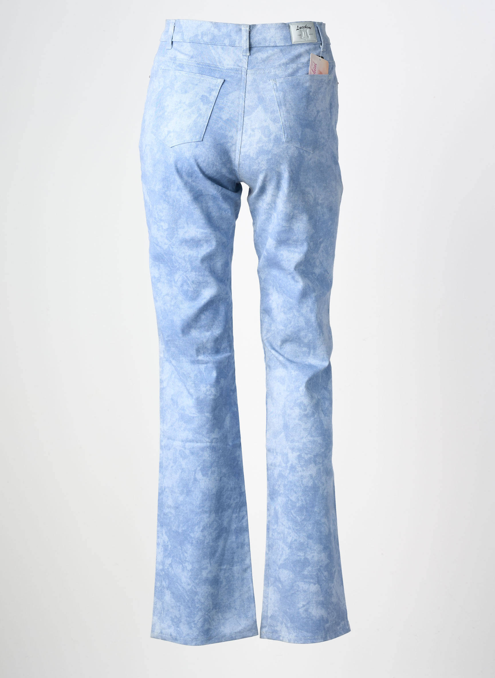 Pantalon droit stretch taille normale bleu LUCCHINI femme