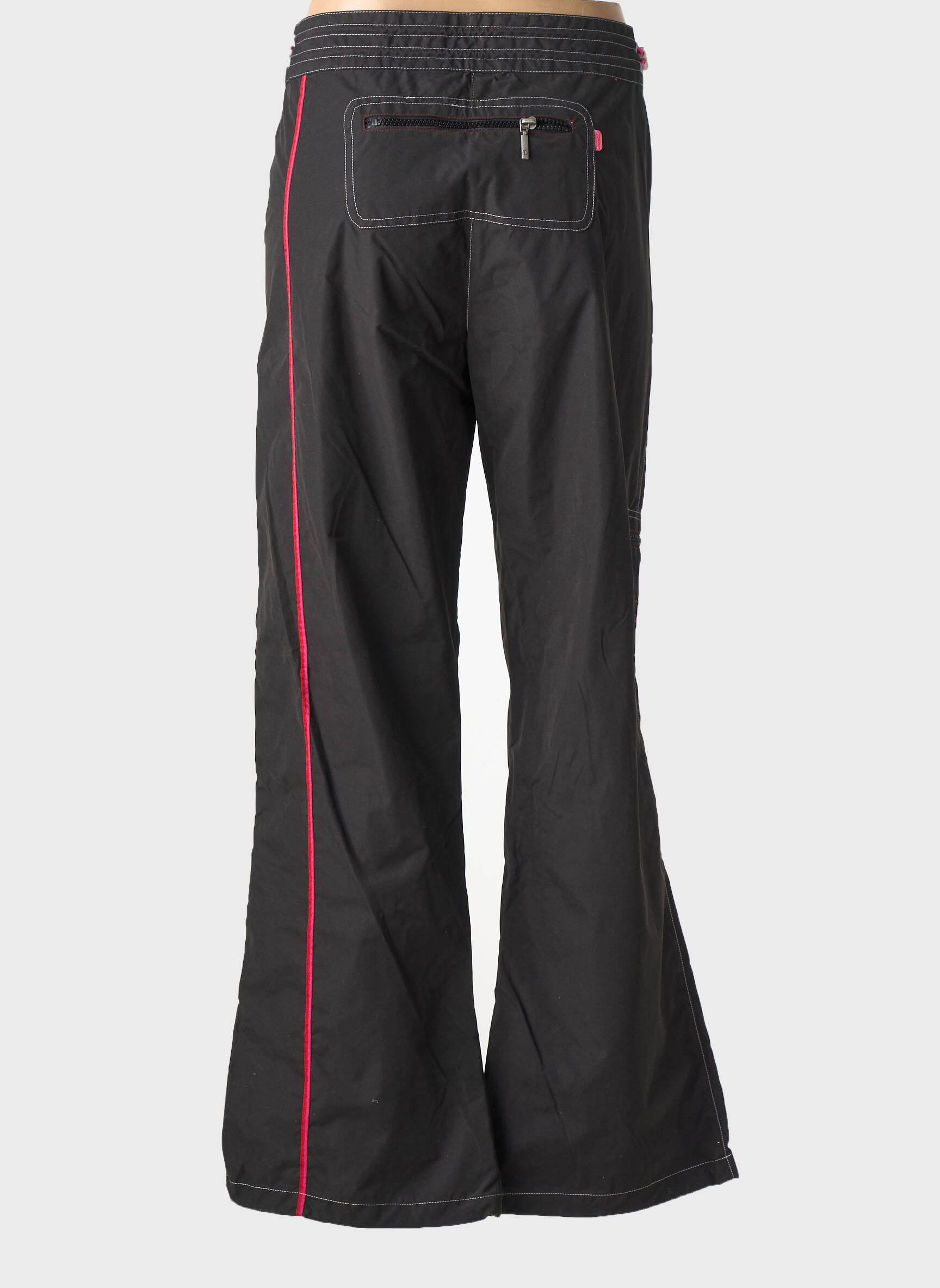 Pantalon droit tissage popeline taille normale noir KALAÏS femme