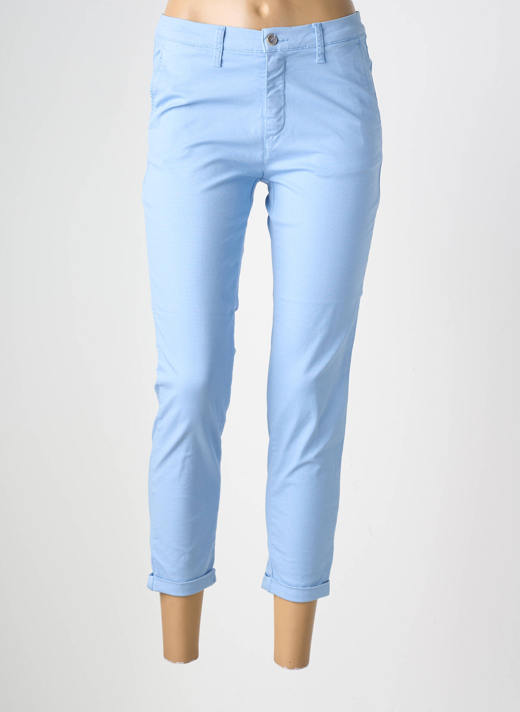 Pantalon 7/8 stretch taille normale bleu LCDN femme