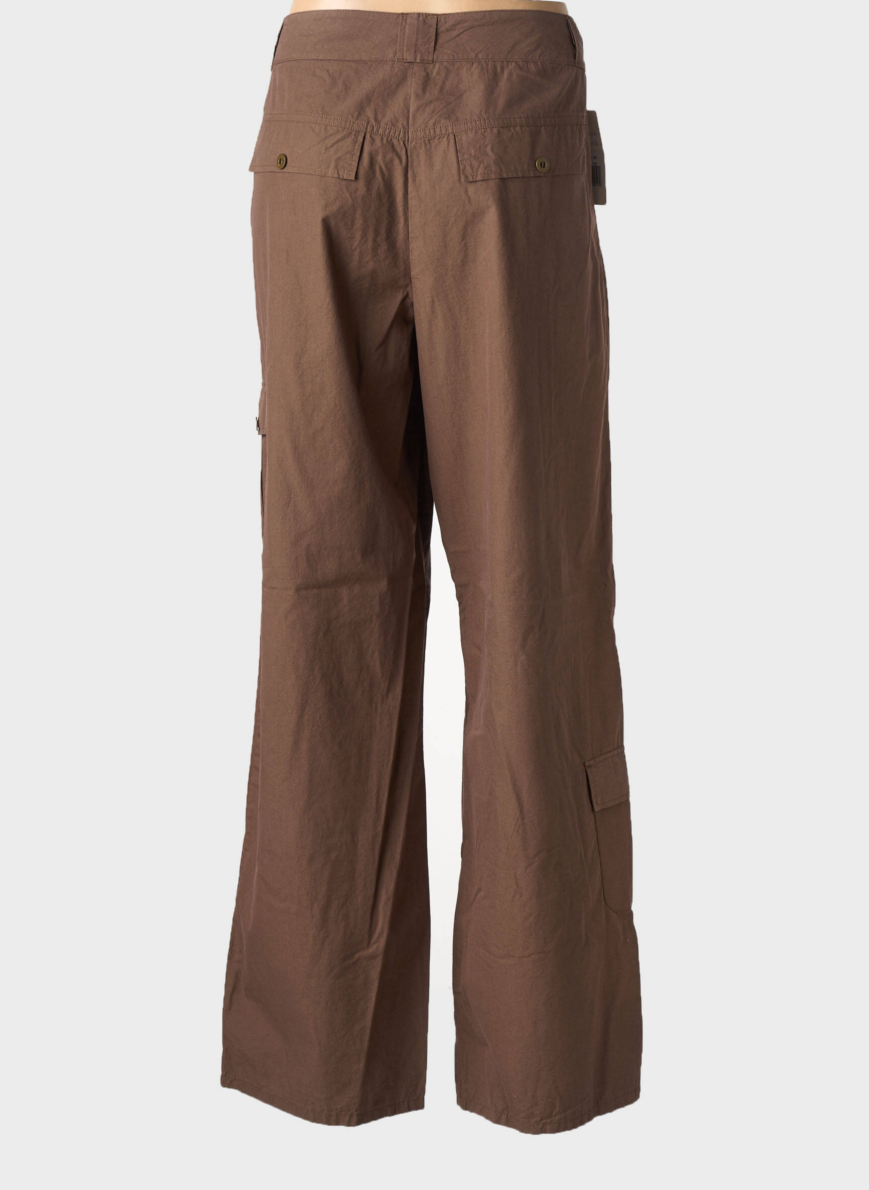 Pantalon large tissage popeline taille normale marron LUCCHINI femme