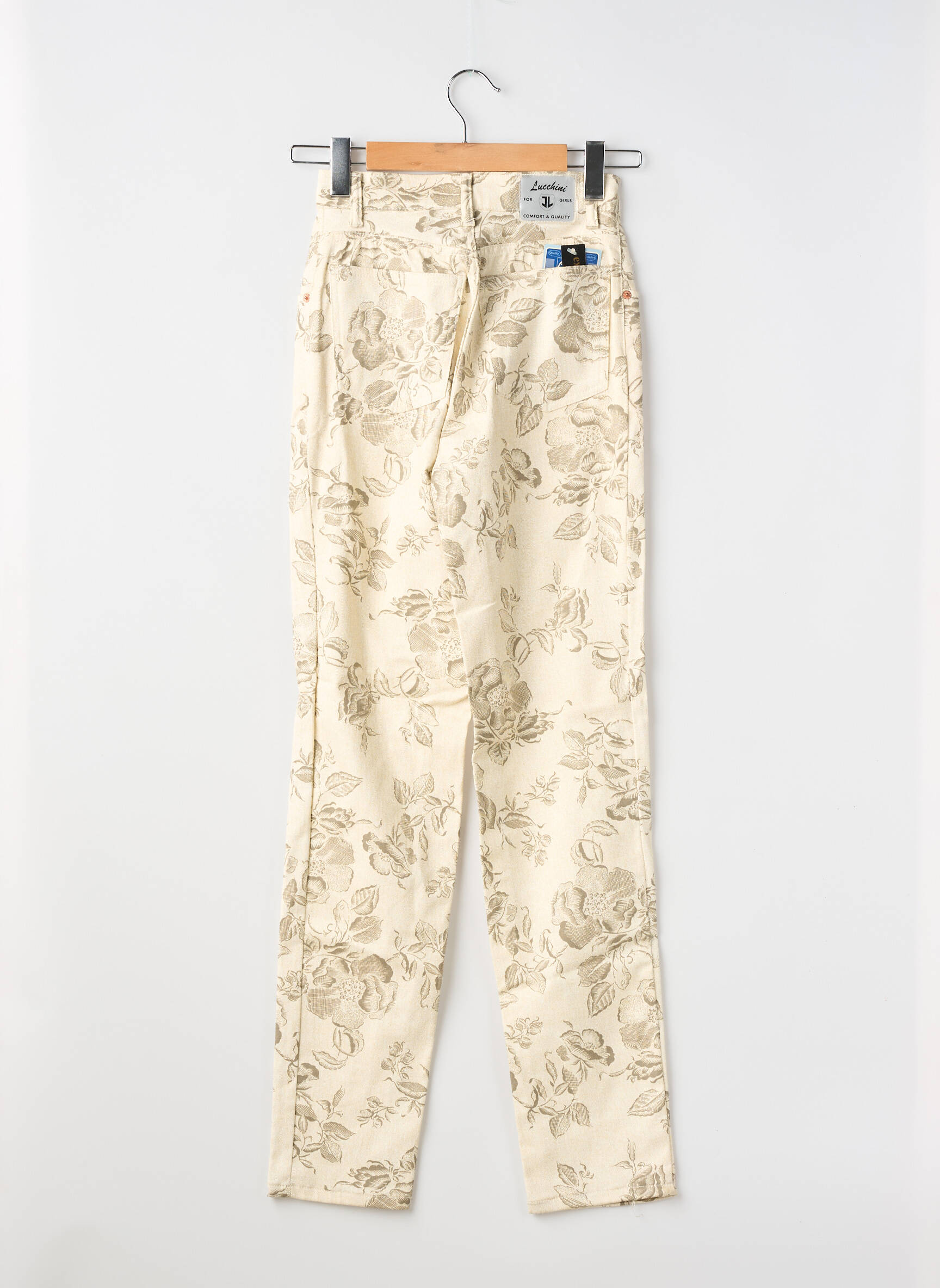 Pantalon slim stretch taille normale beige LUCCHINI femme