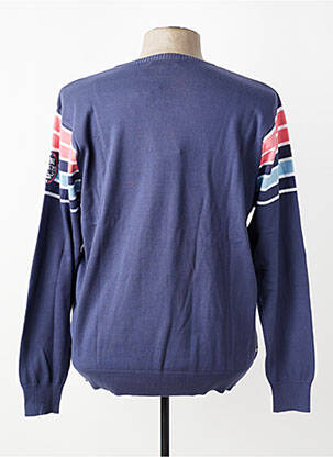 Pull col v manches longues bleu CBK homme