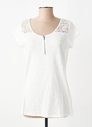 Top stretch manches courtes blanc CBK femme