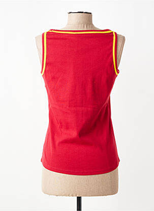 Top col carré sans manche rouge KALAÏS femme