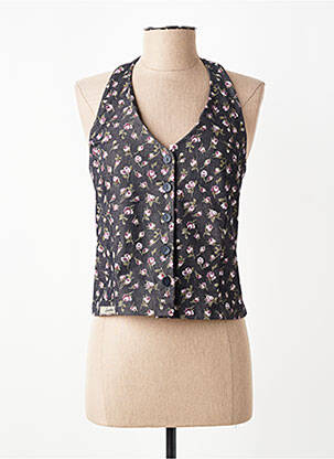 Top coupe cintrée fines bretelles noir LUCCHINI femme