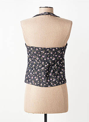 Top coupe cintrée fines bretelles noir LUCCHINI femme