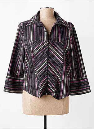 Chemisier coupe cintrée manches longues noir LUCCHINI femme