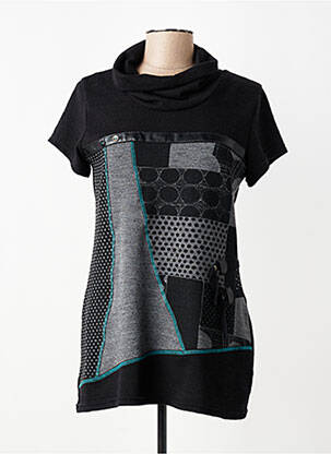 Top stretch manches courtes noir ATLANTA femme