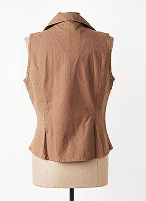 Chemisier coupe cintrée sans manche marron LUCCHINI femme