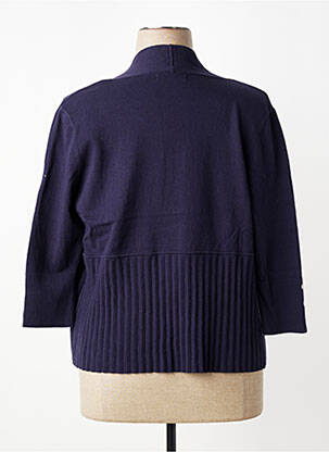 Gilet manches longues col châle bleu CONCEPT K femme