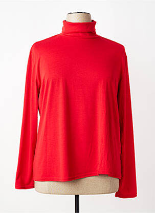 Sous-pull stretch manches longues rouge QUATRE VINGT JOURS femme