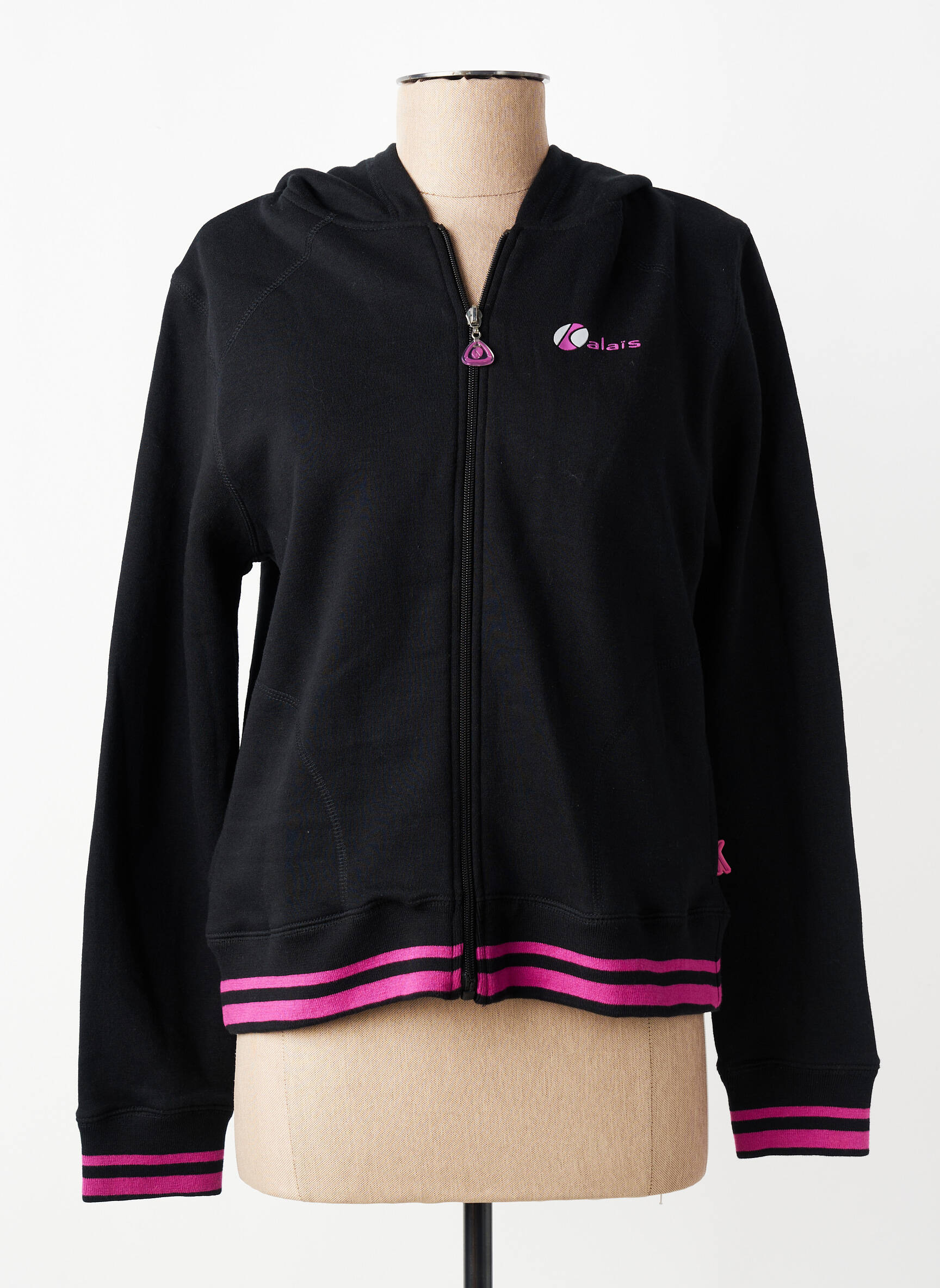 Veste casual col rond noir KALAÏS femme