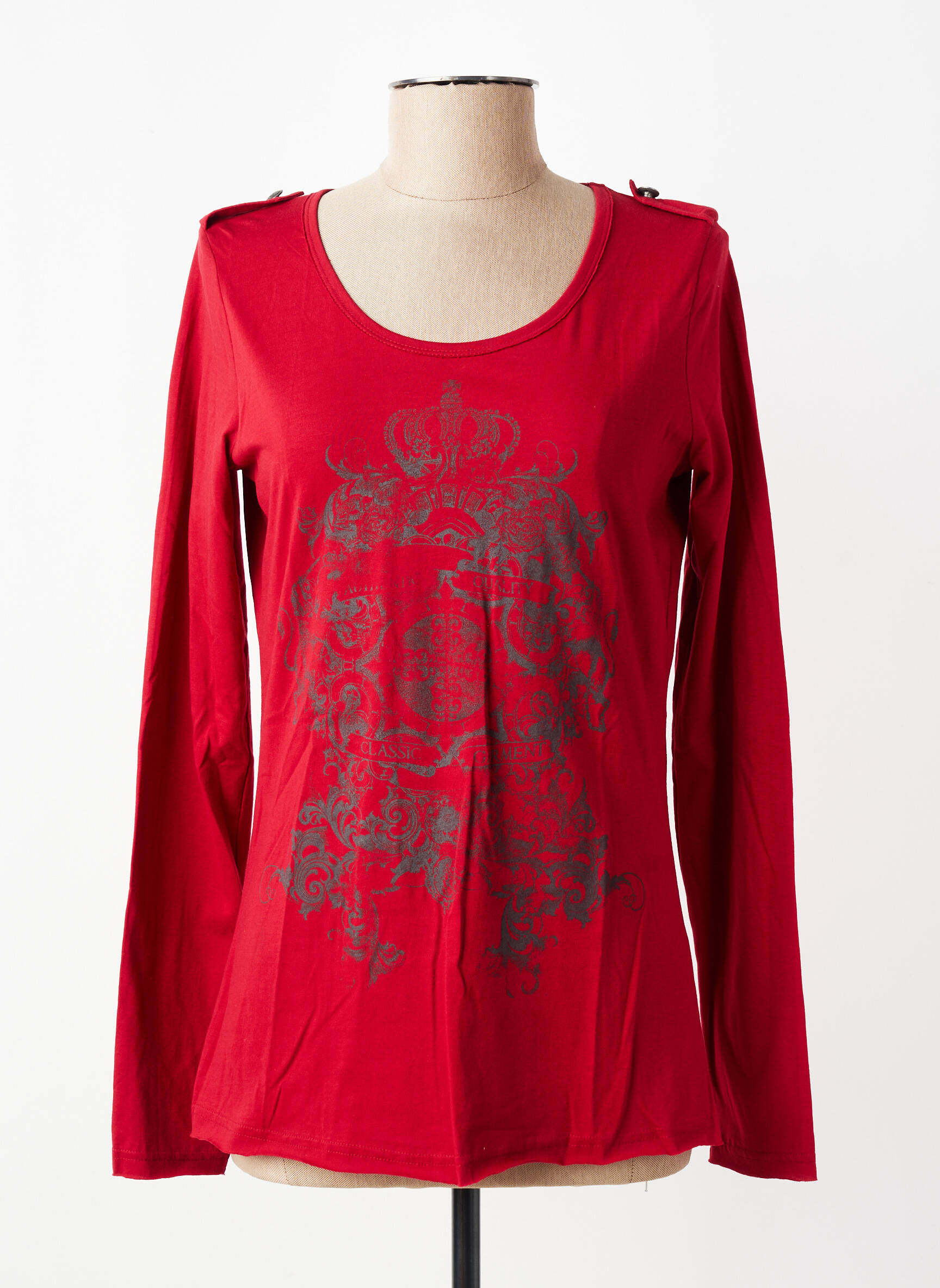 Top manches longues manches longues rouge KALAÏS femme