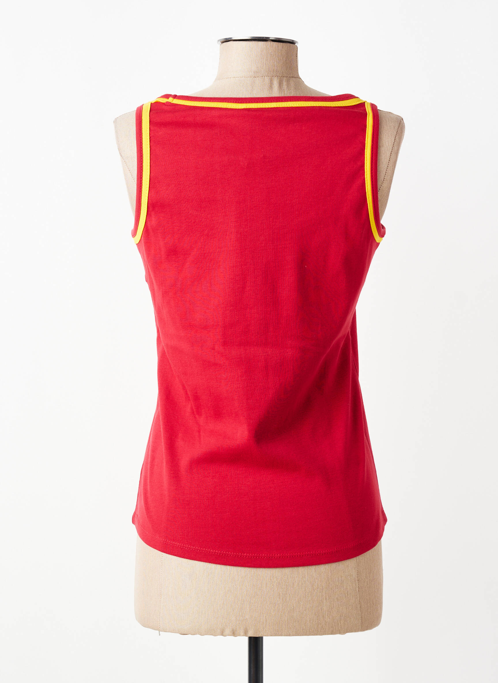 Top col carré sans manche rouge KALAÏS femme