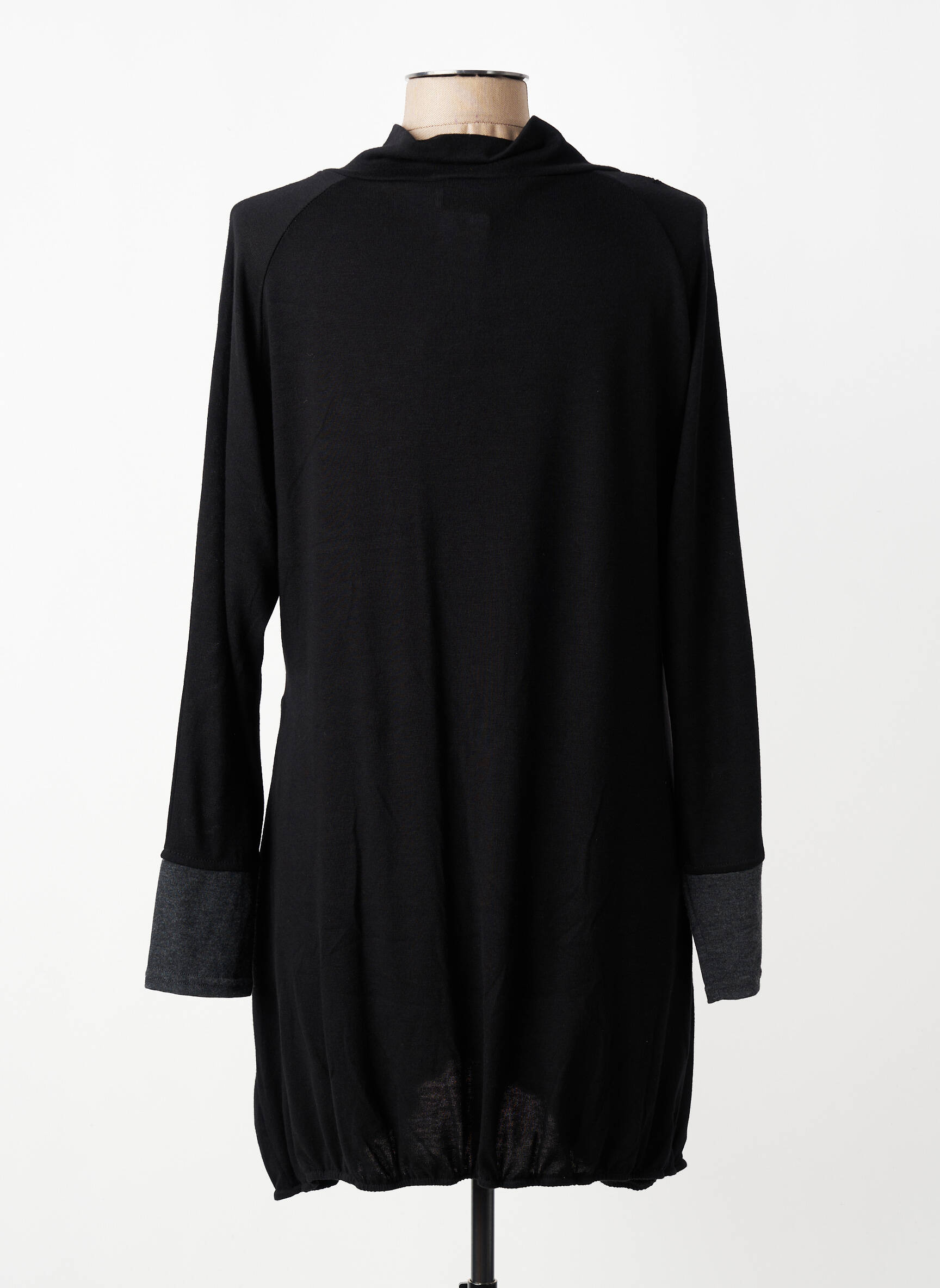 Robe pull stretch manches longues noir HALOGENE femme