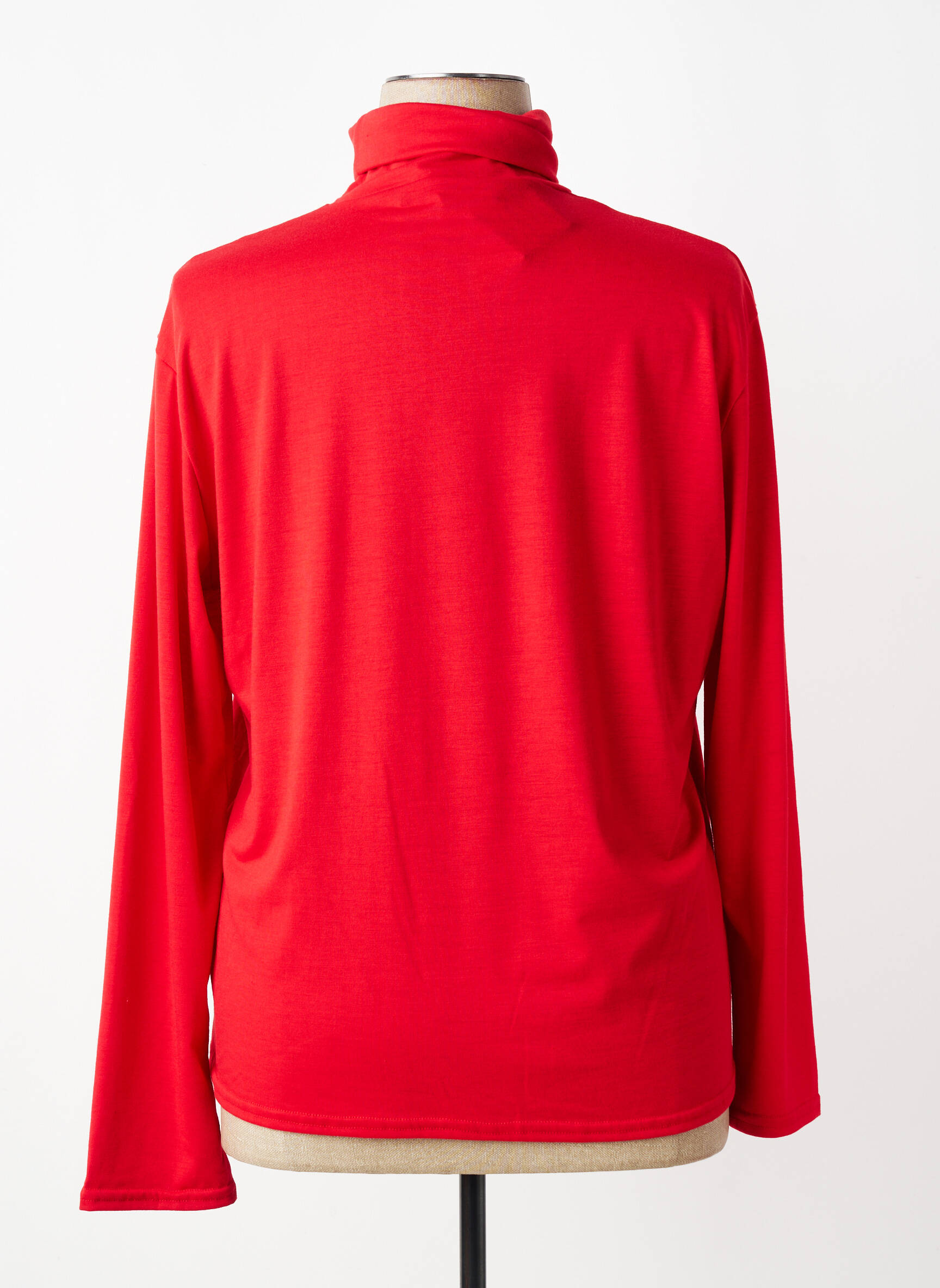 Sous-pull stretch manches longues rouge QUATRE VINGT JOURS femme