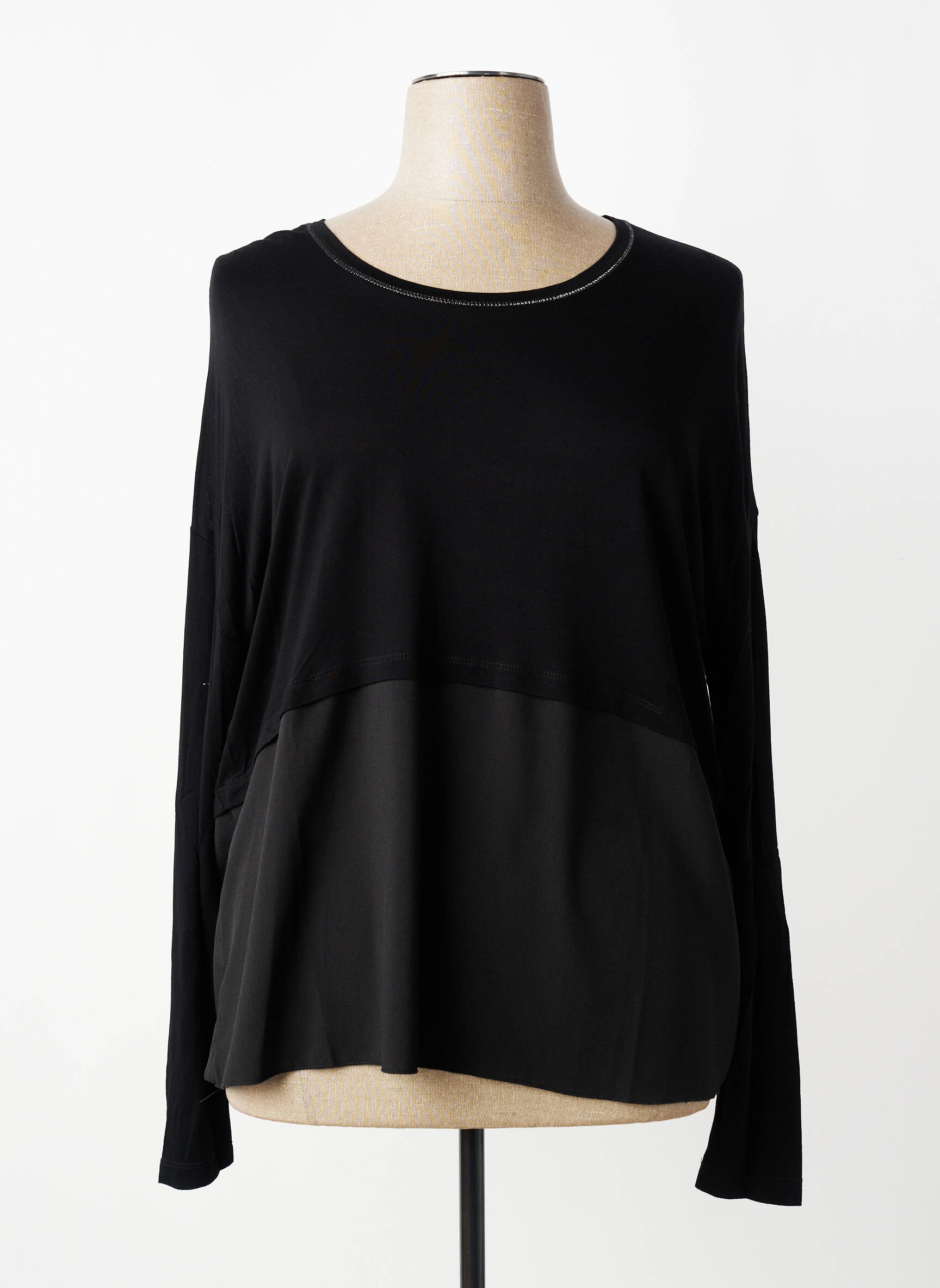 Top manches longues manches longues noir CONCEPT K femme