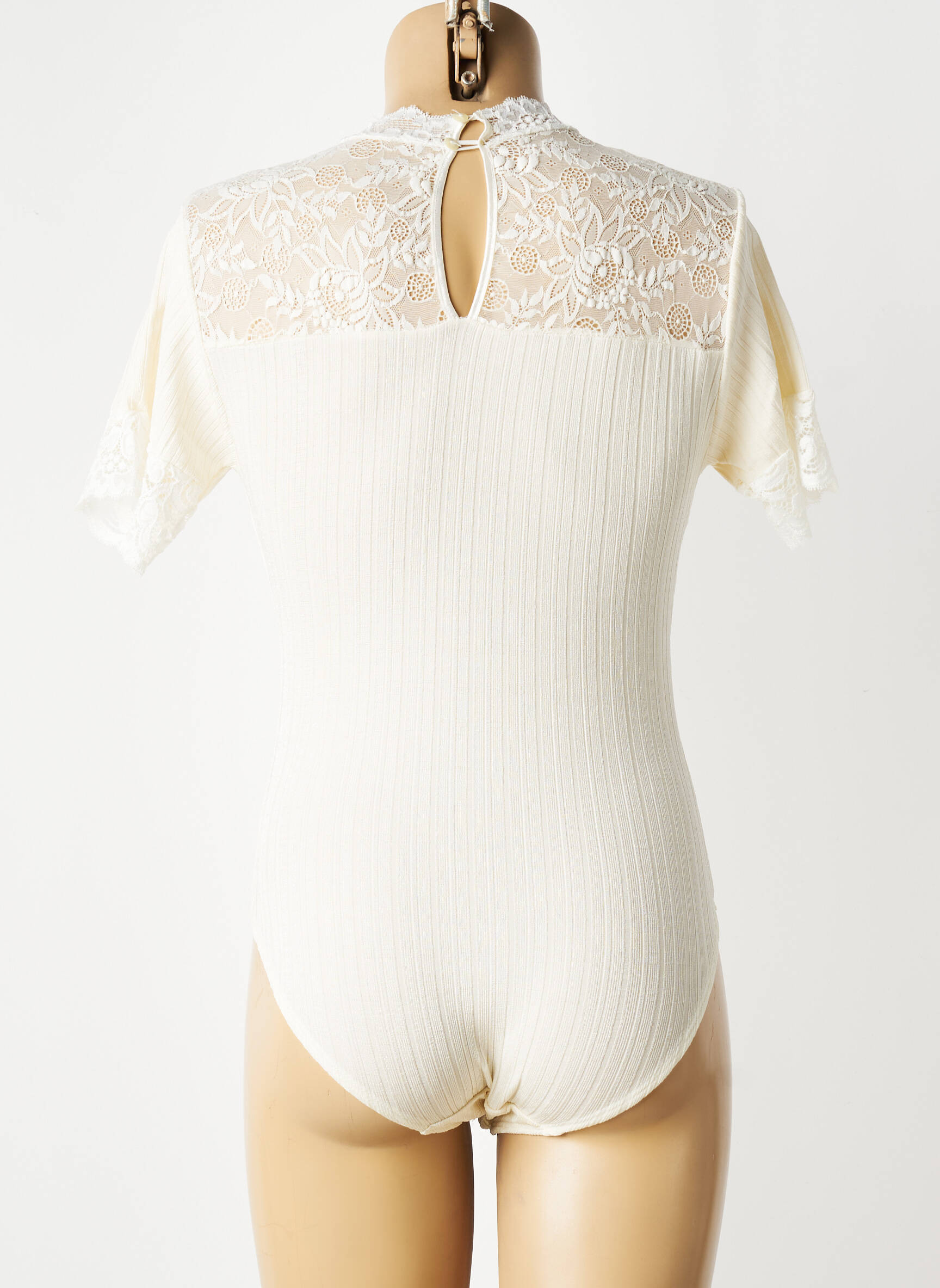 Body stretch manches courtes beige ANNE DARCEY femme