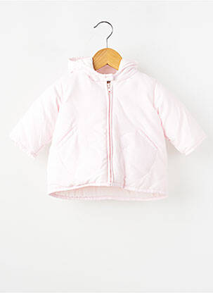 Doudoune poches a capuche rose PETIT BATEAU fille