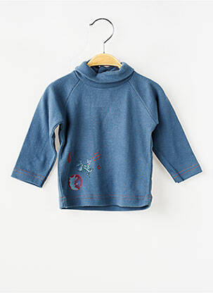 Sous-pull coupe droite manches longues bleu PETIT BATEAU garçon