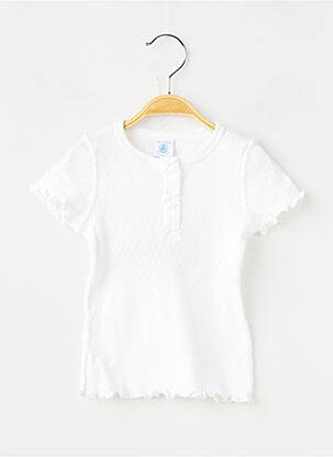 T-shirt coupe cintrée manches courtes blanc PETIT BATEAU fille