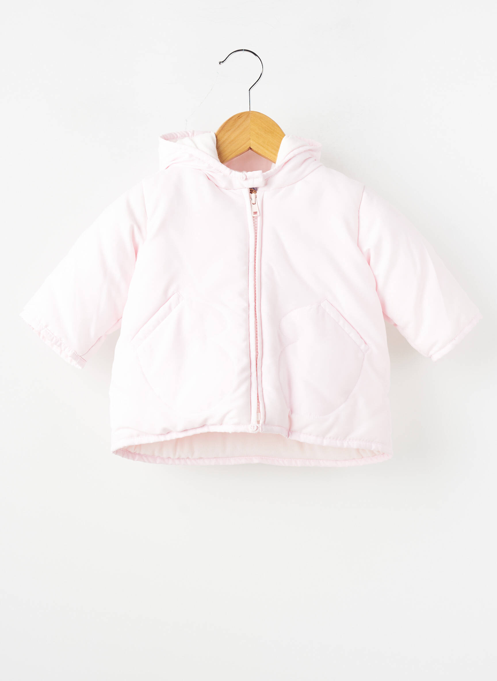 Doudoune poches a capuche rose PETIT BATEAU fille