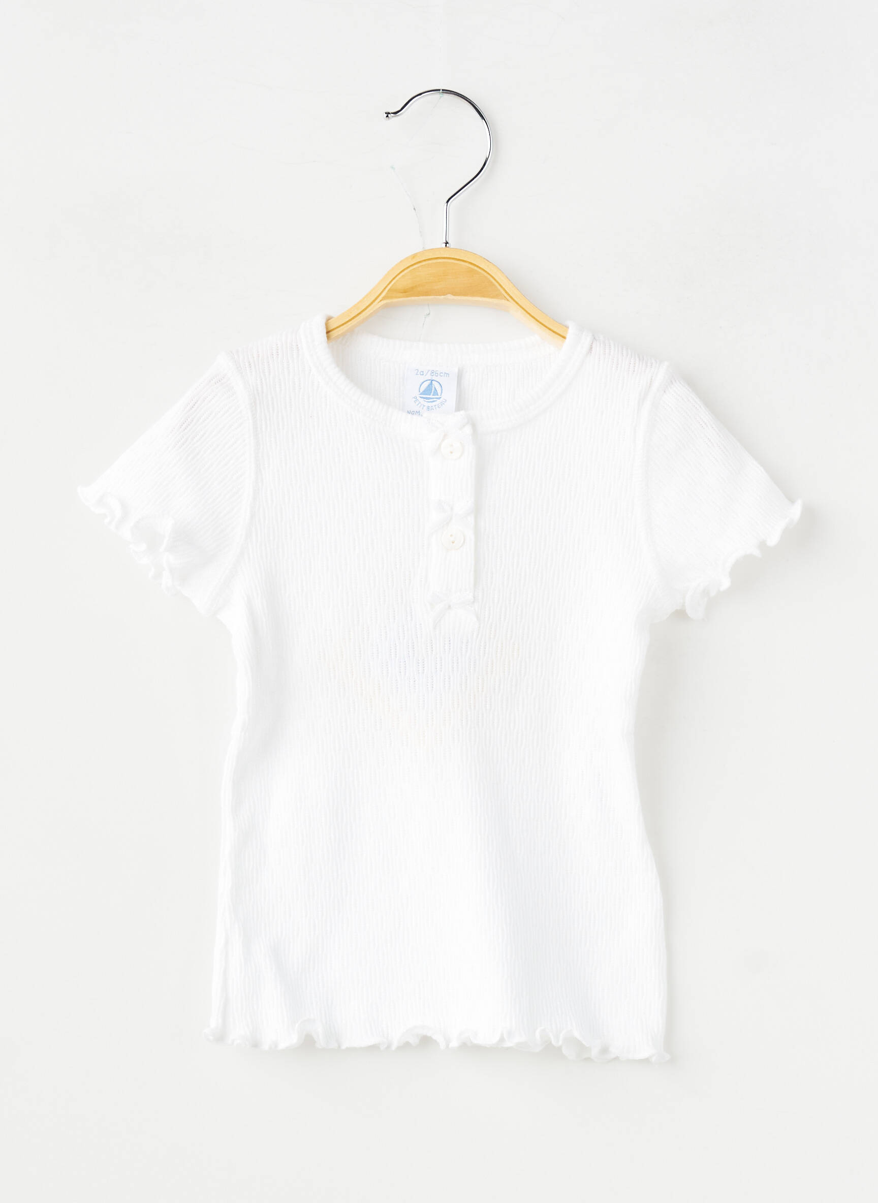 T-shirt coupe cintrée manches courtes blanc PETIT BATEAU fille