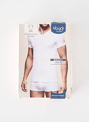 T-shirt coupe cintrée manches courtes blanc SLOGGI homme