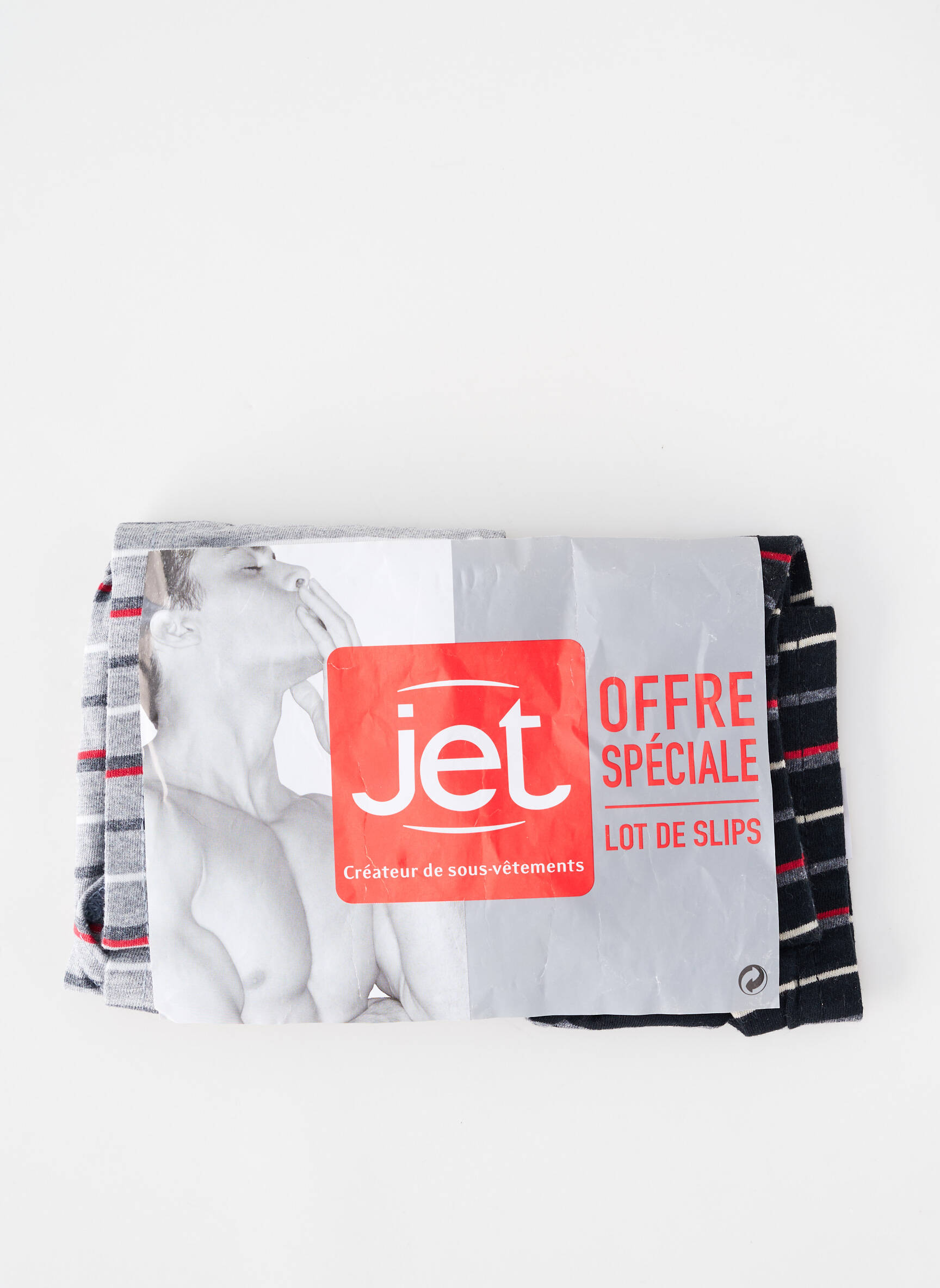 Slip imprimé rayures noir JET homme